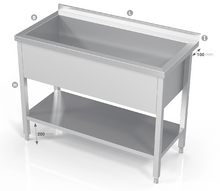 Load image into Gallery viewer, POT SINK WITH REINFORCED SHELF - Steelior