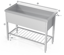 Load image into Gallery viewer, POT SINK WITH GRID SHELF - Steelior