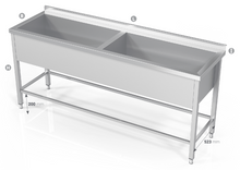 Load image into Gallery viewer, DOUBLE POT SINK WITH FRAME FOR MODULAR SHELVES - Steelior