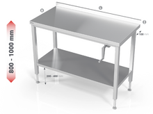Load image into Gallery viewer, MANUAL HEIGHT ADJUSTABLE TABLE WITH REINFORCED SHELF - Steelior