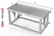 Load image into Gallery viewer, WALL MOUNTED ELECTRIC HEIGHT ADJUSTABLE TABLE WITH GRID SHELF - Steelior