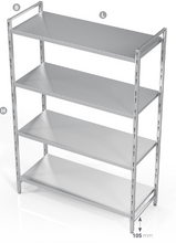 Load image into Gallery viewer, MODULAR SHELVING UNIT WITH STAINLESS STEEL PLATE SHELVES - Steelior