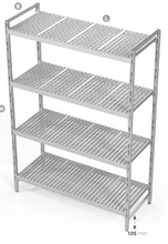 Load image into Gallery viewer, MODULAR SHELVING UNIT WITH REMOVABLE PLASTIC SHELVES - Steelior