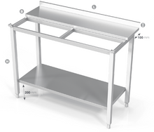 Load image into Gallery viewer, TABLE WITH PLACE FOR CUTTINGBOARD, WITH REINFORCED SHELF - Steelior