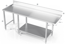 Load image into Gallery viewer, TABLE TO DISHWASHER WITH REINFORCED SHELF AND SPACE FOR EQUIPMENT - Steelior