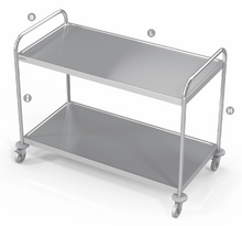 Load image into Gallery viewer, SERVICE TROLLEY WELDED WITH 2 SHELVES - Steelior