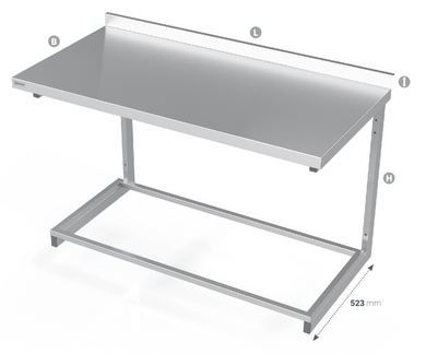 WALL MOUNTED TABLE WITH FRAME FOR MODULAR SHELVES - Steelior