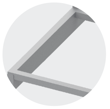 WALL MOUNTED TABLE WITH FRAME FOR MODULAR SHELVES - Steelior