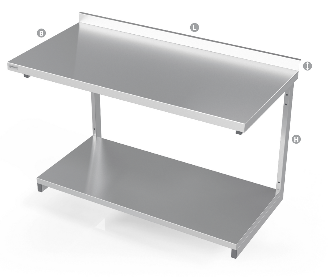 WALL MOUNTED TABLE WITH REINFORCED SHELF - Steelior