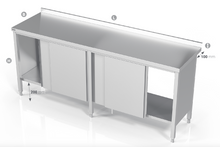 Ladda upp bild till gallerivisning, STORAGE TABLE WITH SLIDING DOORS - Steelior
