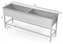 Load image into Gallery viewer, DOUBLE POT SINK WITH FRAME FOR MODULAR SHELVES - Steelior
