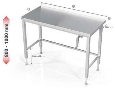 MANUAL HEIGHT ADJUSTABLE TABLE WITH OPEN FRAME - Steelior