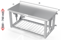 WALL MOUNTED ELECTRIC HEIGHT ADJUSTABLE TABLE WITH GRID SHELF - Steelior