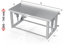 Load image into Gallery viewer, WALL MOUNTED ELECTRIC HEIGHT ADJUSTABLE TABLE WITH FRAME FOR MODULAR SHELVES - Steelior
