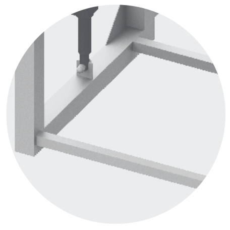 WALL MOUNTED ELECTRIC HEIGHT ADJUSTABLE TABLE WITH FRAME FOR MODULAR SHELVES - Steelior