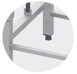 ELECTRIC HEIGHT ADJUSTABLE TABLE WITH FRAME FOR MODULAR SHELVES - Steelior