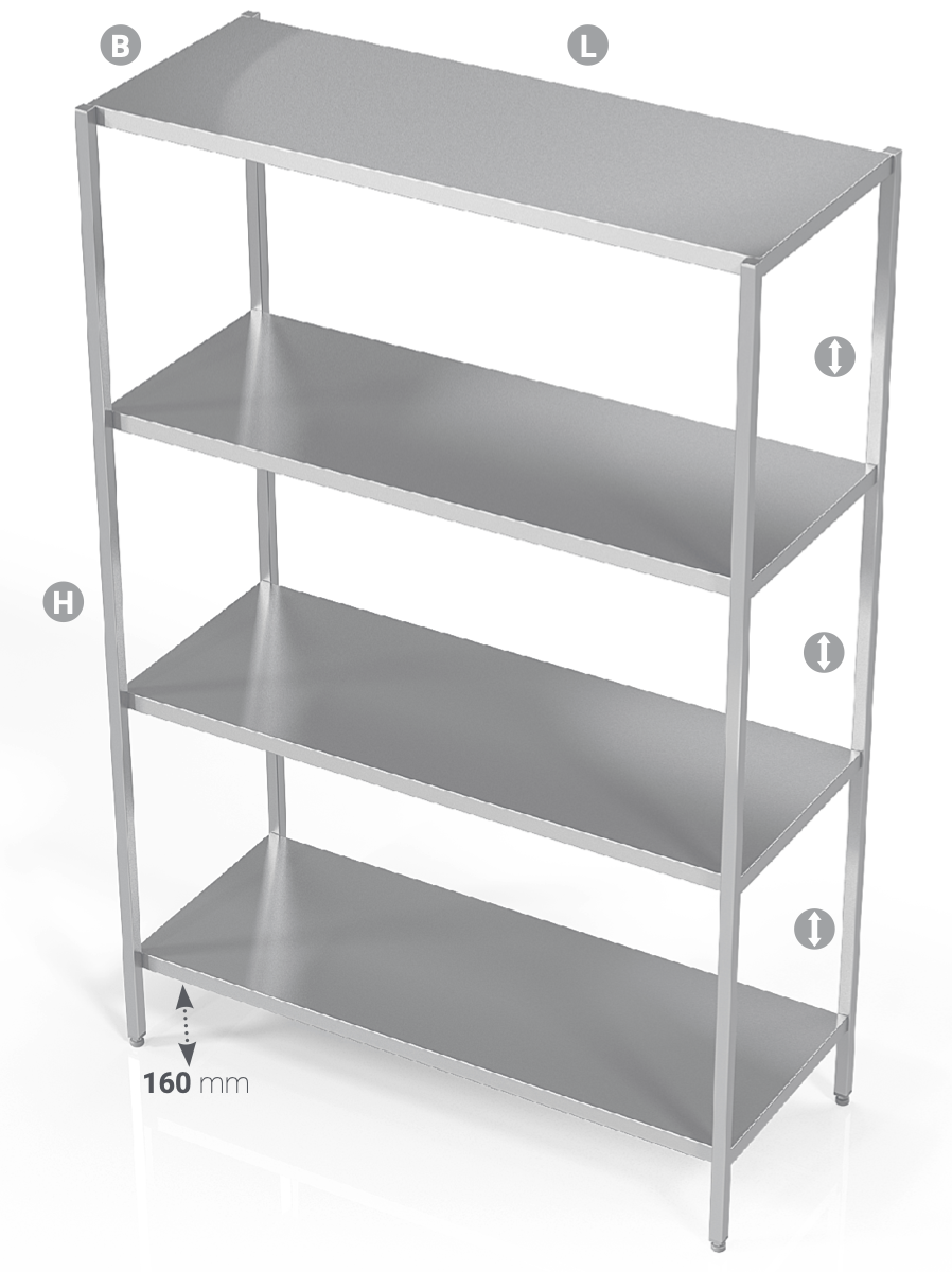 REINFORCED SHELVES WELDED - Steelior