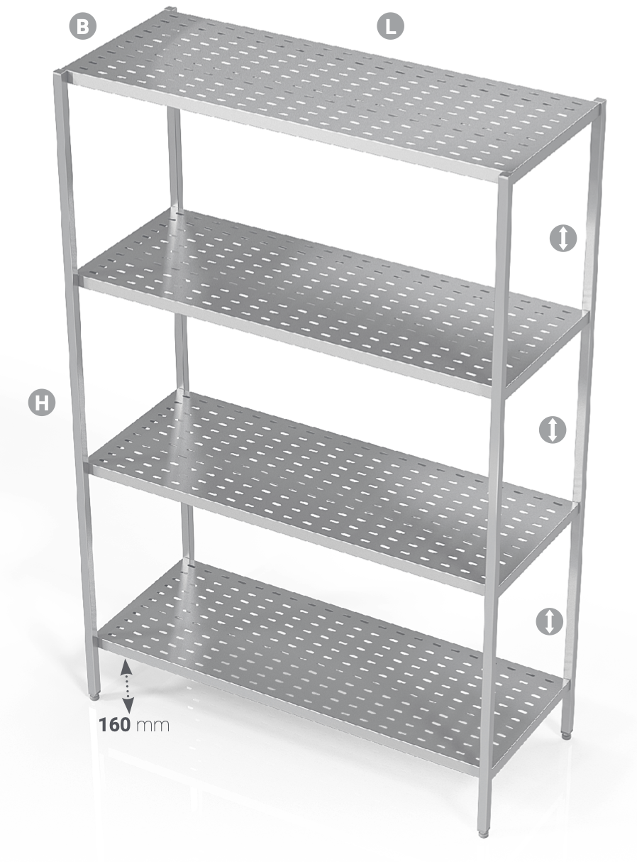 PERFORATED SHELVES WELDED - Steelior