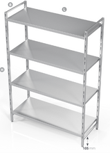 Load image into Gallery viewer, MODULAR SHELVING UNIT WITH STAINLESS STEEL PLATE SHELVES - Steelior
