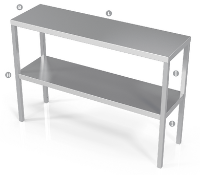 UPPER SHELF FOR TABLE, DOUBLE - Steelior