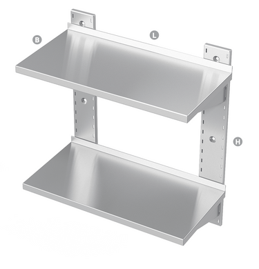 WALL SHELF FOR EQUIPMENT, DOUBLE - Steelior