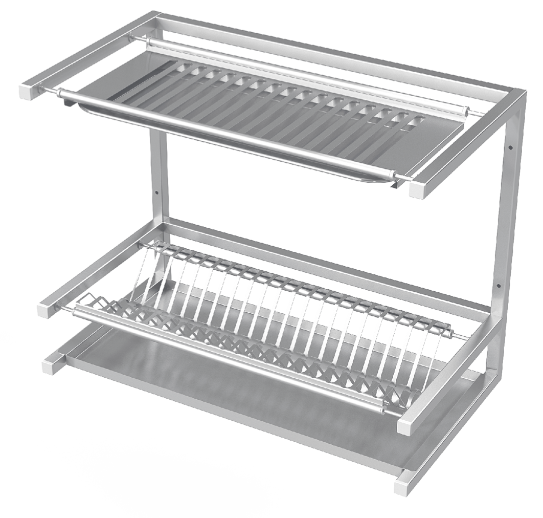 WALL SHELF FOR DRYING DISHES, TRIPLE - Steelior