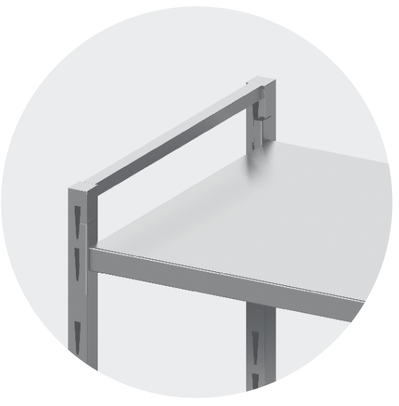 MODULAR SHELVING UNIT WITH STAINLESS STEEL PLATE SHELVES - Steelior