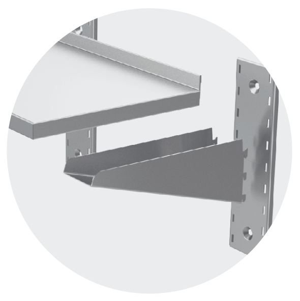 WALL SHELF FOR EQUIPMENT, TRIPLE - Steelior