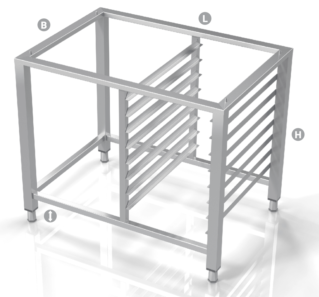 UNIVERSAL STAND FOR CONVECTION OVEN, FIXED OVEN SIZE - Steelior