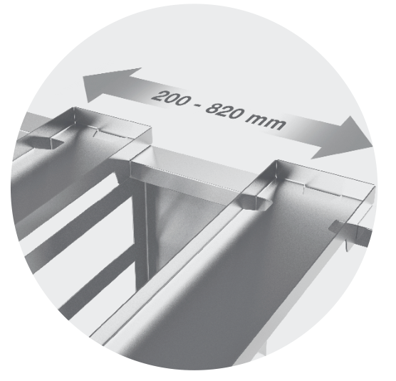 UNIVERSAL STAND FOR CONVECTION OVEN, ADJUSTABLE SIZE - Steelior