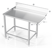 Load image into Gallery viewer, TABLE TO DISHWASHER WITH FRAME FOR MODULAR SHELVES - Steelior
