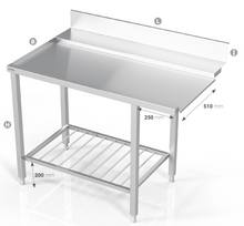 Ladda upp bild till gallerivisning, TABLE TO DISHWASHER WITH GRID SHELF - Steelior
