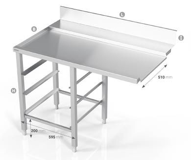 TABLE TO DISHWASHER WITH 3 GUIDES FOR DISHWASHER BASKETS - Steelior