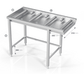 TABLE TO DISHWASHER WITH SHORT ROLLS AND OPEN FRAME - Steelior