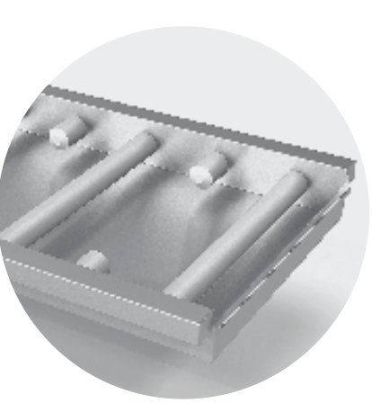 TABLE TO DISHWASHER WITH SHORT ROLLS AND GRID SHELF - Steelior