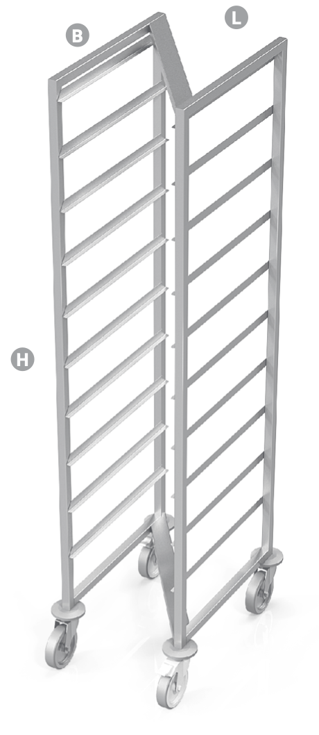 Z-INSERT TROLLEY FOR GASTRONORM CONTAINERS - Steelior