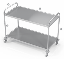 Load image into Gallery viewer, SERVICE TROLLEY WELDED WITH 2 SHELVES - Steelior
