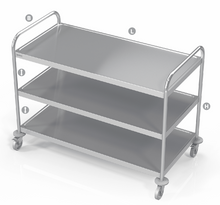 Load image into Gallery viewer, SERVICE TROLLEY WELDED WITH 3 SHELVES - Steelior
