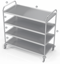SERVICE TROLLEY WELDED WITH 4 SHELVES - Steelior