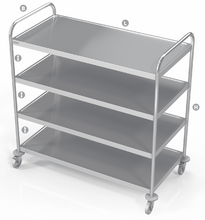 Load image into Gallery viewer, SERVICE TROLLEY WELDED WITH 4 SHELVES - Steelior
