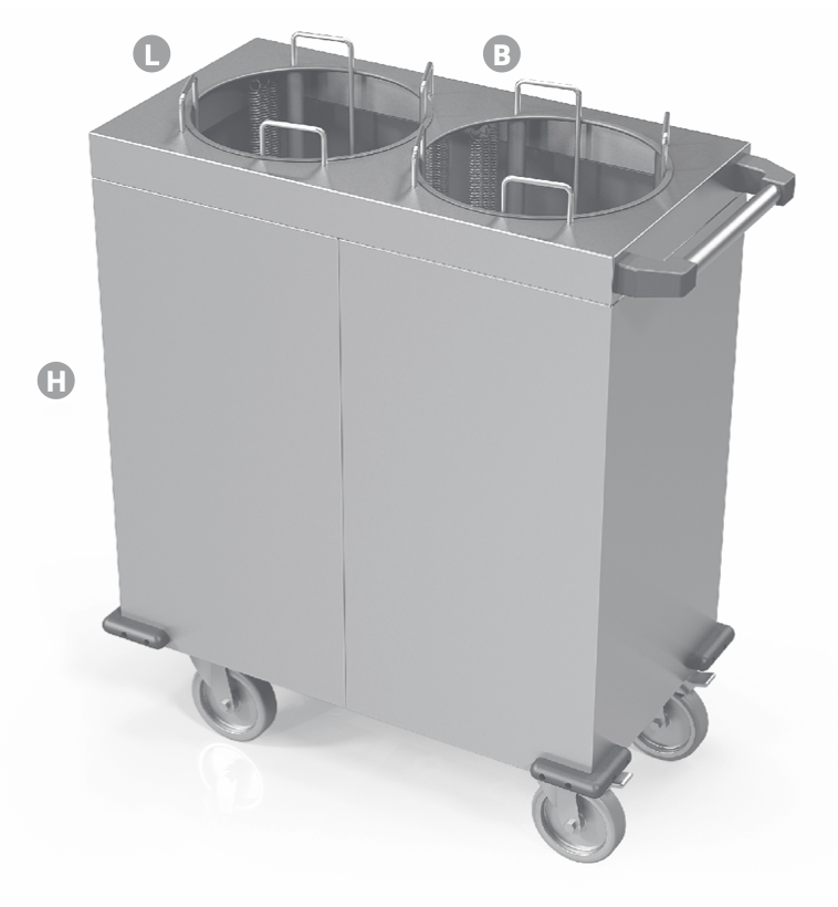 DISPENSER TROLLEY FOR PLATES - Steelior