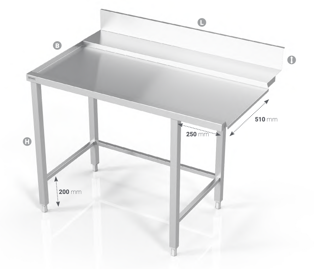 TABLE TO DISHWASHER WITH OPEN FRAME - Steelior