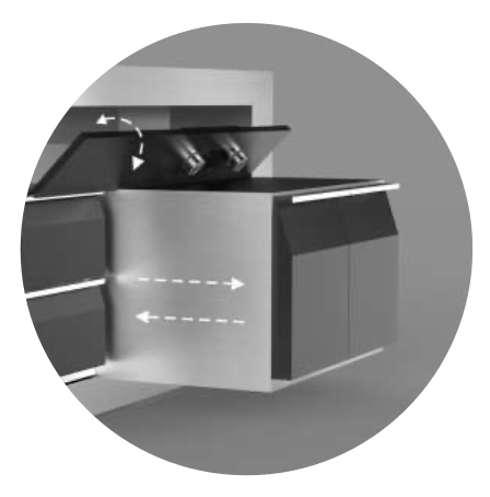 Kitchen island, single sided (wall version) - Steelior