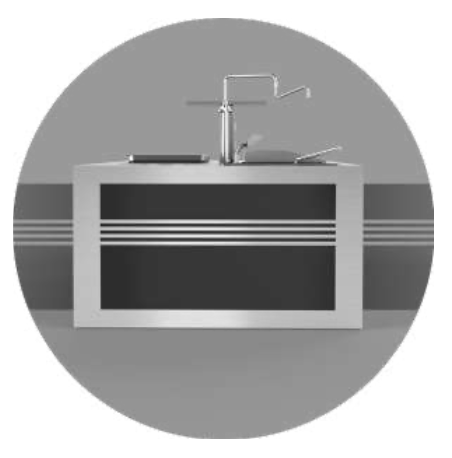 Kitchen island, single sided (wall version) - Steelior