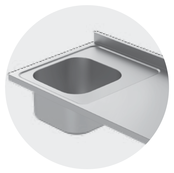Deepened table top - Steelior