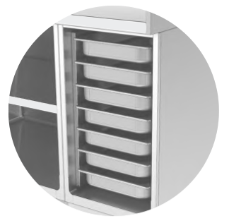 MODULE WITH GUIDE RAILS FOR 7 GN-1/1 CONTAINERS - Steelior
