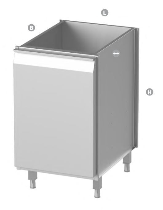 MODULE WITH DRAWER FOR WASTE BIN - Steelior