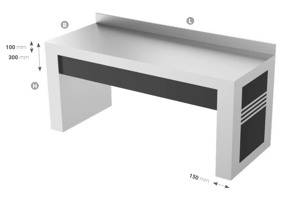 Kitchen island, single sided (wall version) - Steelior