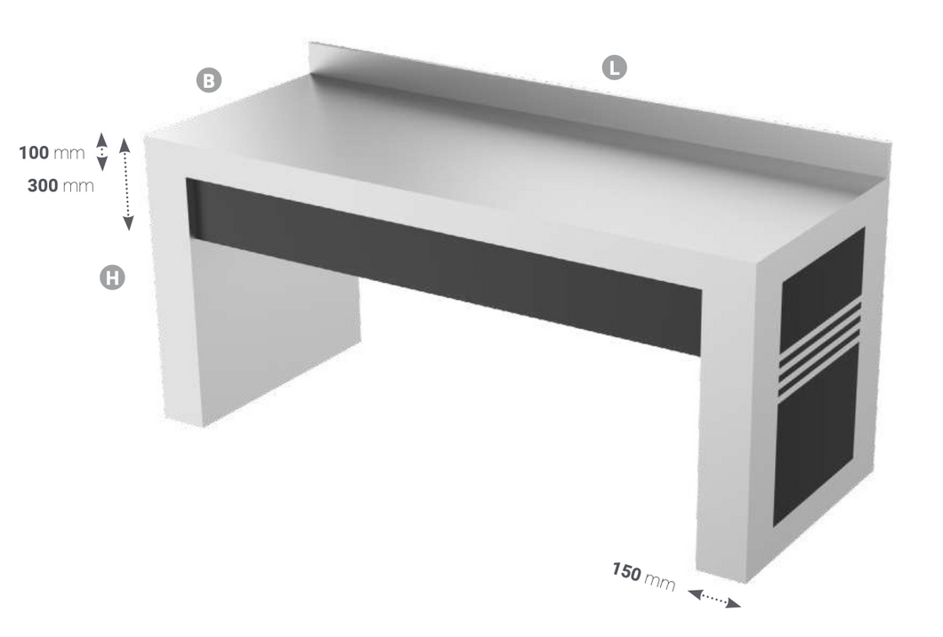 Kitchen island, single sided (wall version)