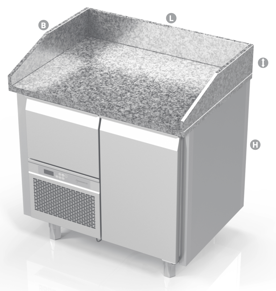 COOLING COUNTER WITH GRANITE TABLE TOP - Steelior